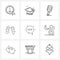 9 Universal Icons Pixel Perfect Symbols of chat, beach, beauty, picnic, hair brush