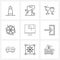 9 Universal Icons Pixel Perfect Symbols of mobile, food, valentine, fruit, glass
