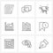 9 Universal Icons Pixel Perfect Symbols of office, building, shopping, arrow, growth