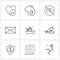 9 Universal Icons Pixel Perfect Symbols of travel, transport, arrow, mail, communication