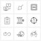 9 Universal Icons Pixel Perfect Symbols of wait, clock, cpu, sand clock, file