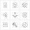 9 Universal Line Icon Pixel Perfect Symbols of beach, shell, investment, shells, cells