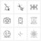 9 Universal Line Icon Pixel Perfect Symbols of phone, mobile, networking, camping, image