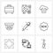 9 Universal Line Icons for Web and Mobile badge, education, cloud computing, pencil, security