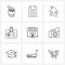 9 Universal Line Icons for Web and Mobile  configuration, transaction, home, cash, medical