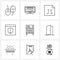 9 Universal Line Icons for Web and Mobile content, book, file, shield, web page