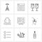 9 Universal Line Icons for Web and Mobile eBook, headphone, website, education, glass