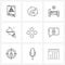 9 Universal Line Icons for Web and Mobile pattern, circle, clinic, salt, food