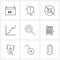 9 Universal Line Icons for Web and Mobile rise, graph, safety, economy, disable