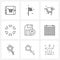 9 Universal Line Icons for Web and Mobile save, load, sports, progress, cart