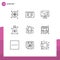 9 Universal Outlines Set for Web and Mobile Applications earphone, headphone, cloud, customer, money