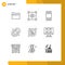 9 Universal Outlines Set for Web and Mobile Applications no, cutter, shape, cookie, baking