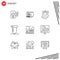 9 Universal Outlines Set for Web and Mobile Applications transport, railway, summer, railroad, screw