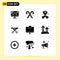 9 Universal Solid Glyph Signs Symbols of computers, modern, costs, ceremony, spending