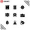 9 Universal Solid Glyphs Set for Web and Mobile Applications camera, education, security, board, newsletter