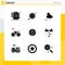 9 Universal Solid Glyphs Set for Web and Mobile Applications define, outline, watch, bicycle, season