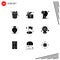9 Universal Solid Glyphs Set for Web and Mobile Applications employee, flag, man, achievement, strawberry