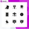 9 Universal Solid Glyphs Set for Web and Mobile Applications find, productivity, clock, loading, old