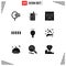 9 Universal Solid Glyphs Set for Web and Mobile Applications holiday, pin, online, location, phone