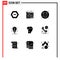 9 Universal Solid Glyphs Set for Web and Mobile Applications pencil, solution, design, creative, waste