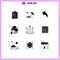 9 Universal Solid Glyphs Set for Web and Mobile Applications summer, lady hat, sun, discount, arrows