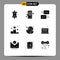 9 Universal Solid Glyphs Set for Web and Mobile Applications symbol, ranking, communication, position star, achievement