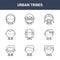 9 urban tribes icons pack. trendy urban tribes icons on white background. thin outline line icons such as otaku, punk, grunge .