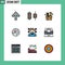 9 User Interface Filledline Flat Color Pack of modern Signs and Symbols of profile, businessman, stock, planet, flag