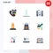 9 User Interface Flat Color Pack of modern Signs and Symbols of bag, under, weather, technology, business