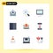 9 User Interface Flat Color Pack of modern Signs and Symbols of workspace, interface, graphy, grid, information