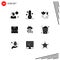 9 User Interface Solid Glyph Pack of modern Signs and Symbols of cloud, love, biomass, curtains, window