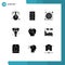 9 User Interface Solid Glyph Pack of modern Signs and Symbols of communication, vote, camera, politics, campaign
