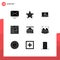 9 User Interface Solid Glyph Pack of modern Signs and Symbols of delivery, box, monitor, website, page