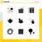 9 User Interface Solid Glyph Pack of modern Signs and Symbols of easter, duck, law, holidays, egg