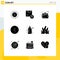 9 User Interface Solid Glyph Pack of modern Signs and Symbols of feeder, left, product, circle, money