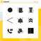 9 User Interface Solid Glyph Pack of modern Signs and Symbols of green, energy, agriculture, previous, arrow