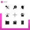 9 User Interface Solid Glyph Pack of modern Signs and Symbols of plus, add, mind, sticks, relax