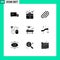 9 User Interface Solid Glyph Pack of modern Signs and Symbols of surgery, medical, paper, hospital, dollar sign