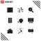 9 User Interface Solid Glyph Pack of modern Signs and Symbols of sweet, dish, user, summer, diving pass