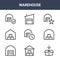 9 warehouse icons pack. trendy warehouse icons on white background. thin outline line icons such as open box, warehouse, . icon