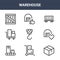 9 warehouse icons pack. trendy warehouse icons on white background. thin outline line icons such as parcel, warehouse, . icon set