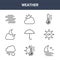 9 weather icons pack. trendy weather icons on white background. thin outline line icons such as moon, sun, cloud . weather icon