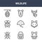 9 wildlife icons pack. trendy wildlife icons on white background. thin outline line icons such as boar, fox, rhino . wildlife icon