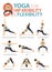 9 Yoga poses or asana posture for workout in Hip Flexibility concept. Women exercising for body stretching. Fitness infographic.