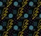 90`s style seamless pattern with thunder bolt