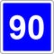 90 suggested speed road sign