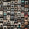 902 Vintage Retro Cameras: A retro and nostalgic background featuring vintage retro cameras in faded and retro colors that evoke