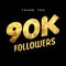 90k gold internet follower number thank you card