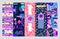 90s retro textures. Trend fashion pop music vertical posters with party elements, popular art, vintage shapes on