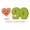 90th anniversary happy birthday vector set festive emblems